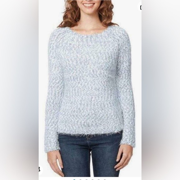 Buffalo David Bitton- NWT Light Blue/White Eyelash Knit Sweater- Sz. M - Picture 1 of 9